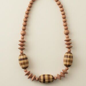Brown Wooden Beaded Necklace